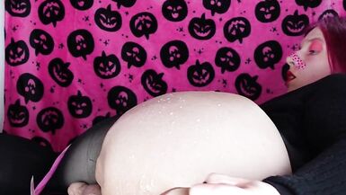 BBW Big Ass Redhead Tgirl Pinky Riding and Cumming - 8 image