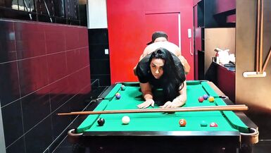 Between balls in the pool with the hot trans sticking her ass in my dick