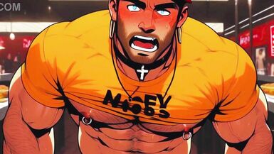 Hot Gay Sex with Waiters in Public During Dinner. Hard Cock in the Ass and Cum on the Customers' Food. free video - 14 image