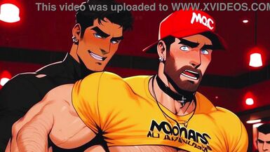 Hot Gay Sex with Waiters in Public During Dinner. Hard Cock in the Ass and Cum on the Customers' Food. free video - 8 image