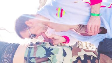 Young TS guy gives a public BJ to his girlfriend's manhood - 11 image