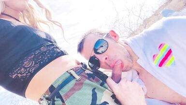 Young TS guy gives a public BJ to his girlfriend's manhood - 4 image