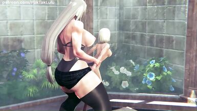 Get ready for a wild ride with two big dicks in this hentai futa with a shemale on female action!