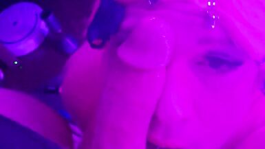 Watch this amateur slut gag on a big cock before getting face fucked and taking a cumshot