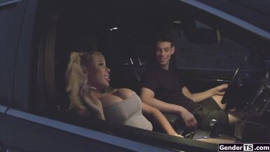 Michael Delray's hot shemale hitchhiking adventure ends with a hot bareback fuck