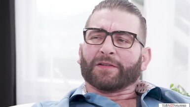 Hot stepdaughter and her bff take on stepdad's hard cock in hot interracial anal action