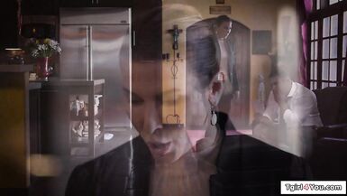 Emma Rose dominates stepdad with her small tits & deepthroats his big cock like a pro