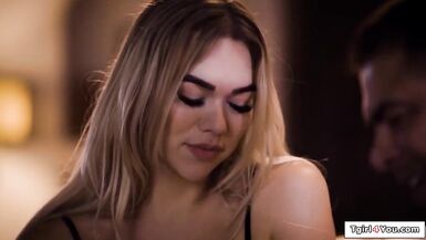 Emma Rose dominates stepdad with her small tits & deepthroats his big cock like a pro