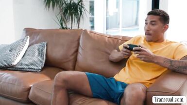 I caught my stepmom getting pounded by TS with my help - 6 image