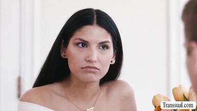 Big titted Tbabe pays her man with a hot BJ & takes his big cock like a champ - 1 image