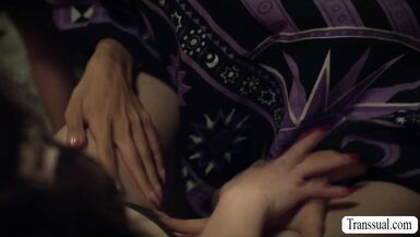 Kasey Kei summons two shemales and gets pounded hard - 3 image