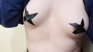 Big-titted White Sissy Milks her Nipples with a Big Dildo and Slaps them with Satisfaction - 3 image