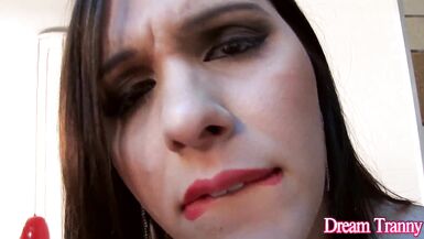 Sara Oliveira dominates her ass with massive dildo in solo play