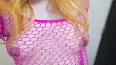 Watch this hot blonde mexican milf slap her puffy nipples & tit with a huge dildo while getting her dress ripped apart