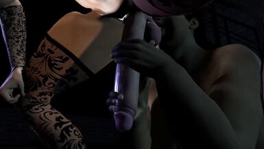 Big black lady gives Futa Ladyboy a rim job in hot 3D action - 2 image