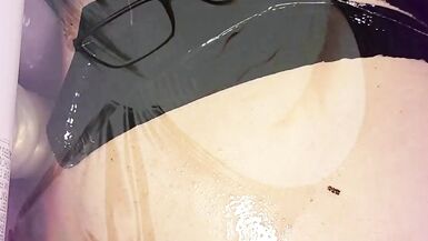 Kandidoes double dildo anal play with a screaming girlfriend in high heels and collar