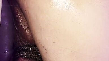 Kandidoes double dildo anal play with a screaming girlfriend in high heels and collar - 14 image