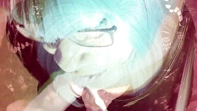 Sissy slut with collar fetish deepthroats & licks nasty dick like a fish out of water