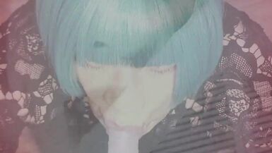 Sissy slut with collar fetish deepthroats & licks nasty dick like a fish out of water - 8 image