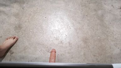 Anal training with a huge dildo & femboy for a sexy TS in black lingerie