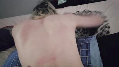 Amateur Tranny Lena Moon takes a raw pounding at home, dildo included! - 1 image