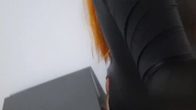 Bubble Ass TS Black Widow gets her tight ass drilled during secret Mission with dildo & creampie