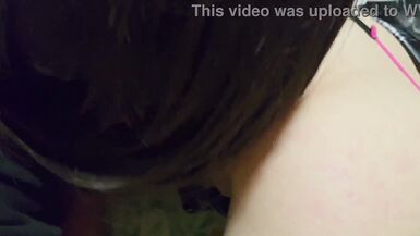 Watch this tattooed shemale destroy a cute white girl's tight asshole raw and fill her up with cum