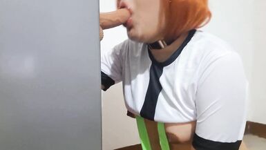Debutante with big tits Ben gulps down cum after deepthroating a massive dildo and giving a sloppy BJ to sexy Debutante with - 11 image