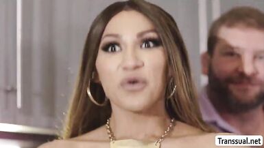 TS Jessy Dubai receives anal in the kitchen - 2 image