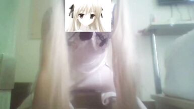 White Silk Crossdresser Masturbates and Wazoo Fuck - 11 image