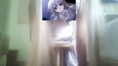 White Silk Crossdresser Masturbates and Wazoo Fuck - 12 image