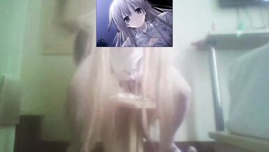 White Silk Crossdresser Masturbates and Wazoo Fuck - 13 image