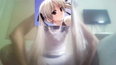 White Silk Crossdresser Masturbates and Wazoo Fuck - 4 image