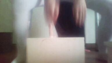 White Silk Crossdresser Masturbates and Wazoo Fuck - 8 image