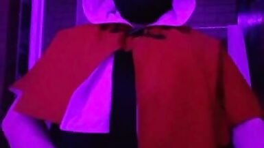 Foxy FtM Boyfrends self on Knotted Sextoy with Satisfyr and Cums - 1 image