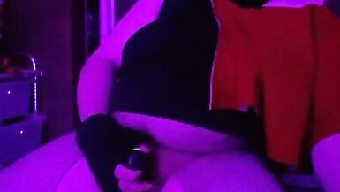 Foxy FtM Boyfrends self on Knotted Sextoy with Satisfyr and Cums - 13 image