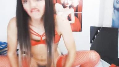 Latin Babe Shemale Acquires Her Constricted Gazoo Pounded - 8 image