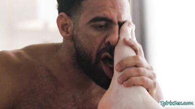 Hot TS Ella hard anal sex in the bed - 12 image