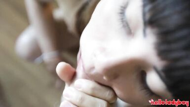 HELLOLADYBOY High Heel Wearing Oriental shelady Acquires Gazoo Pumped - 3 image