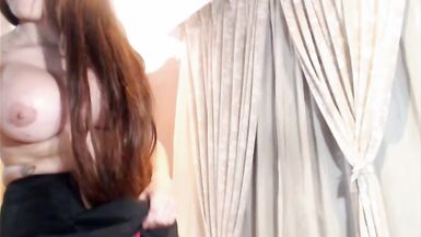 Breasty red head tranny masturbating - 4 image