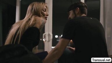 Stepson let tranny Eva ride his hardcock - 8 image