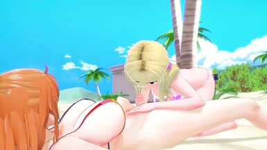 One Piece x Fairy Tail: Shemale Hentai Nami Fuck Lucy - 7 image