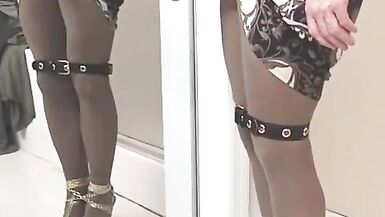 Iron Strappy Stilettos Hose Tied Crossdresser Masterbation - 13 image