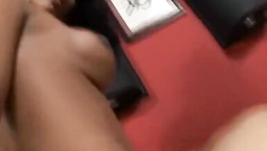 2 Golden-Haired Transsexuals Fuck Stud - 8 image