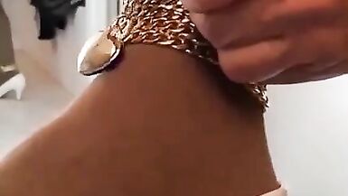 Red Blouse Afro Leather Petticoat White Pumps Chain Tied Crossdresser Machine Masterbation - 7 image