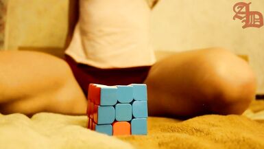 LADY-BOY GIANTESS AMANDA SOLVES a RUBIK'S CUBE AND PLAYS WITH IT WITH HER FEET (FOOT FETISH) - 11 image