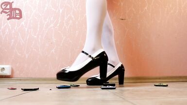 TGIRL GIANTESS AMANDA CRUSHES METAL CARS IN LOW HEELS AND NYLONS - 1 (CRUSH FETISH) - 10 image