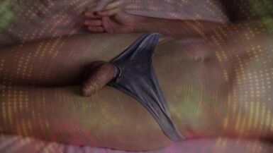 Sorona 1-two - Cute Lady-Boy Showing Penis and Wanking in Underware with Multiple Slow Motion Cumshots - 9 image