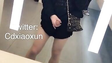 【HD】Hot Crossdresser Public Flashing & Masturbation