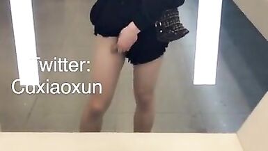 【HD】Hot Crossdresser Public Flashing & Masturbation - 14 image